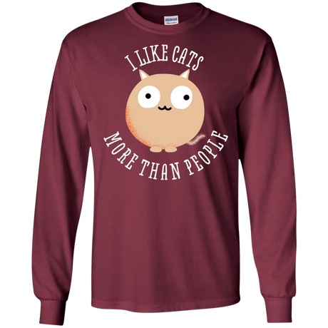 T-Shirts Maroon / S I Like Cats Men's Long Sleeve T-Shirt