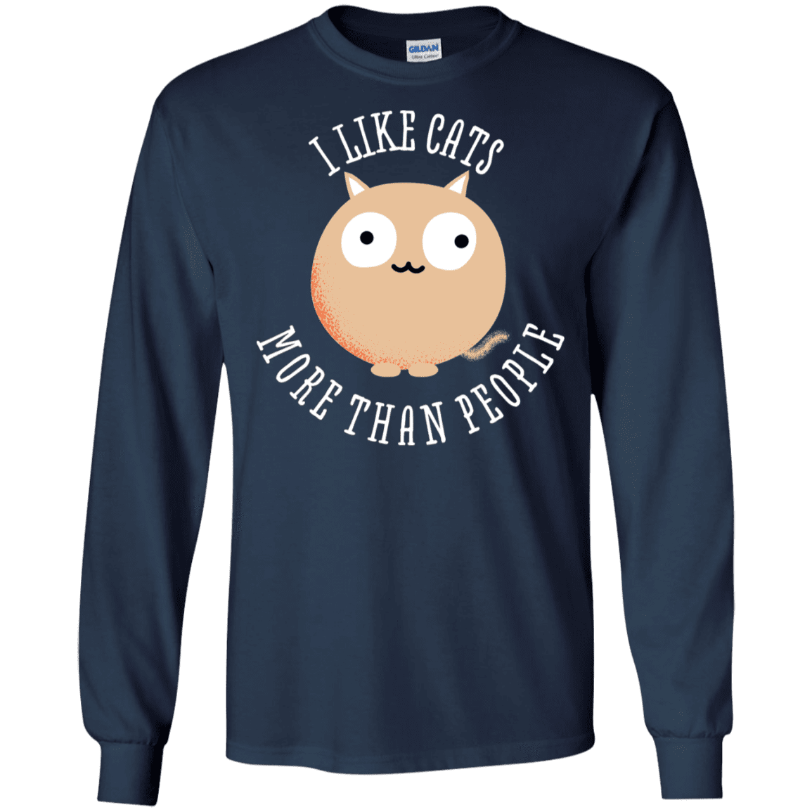 T-Shirts Navy / S I Like Cats Men's Long Sleeve T-Shirt