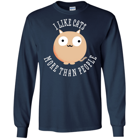 T-Shirts Navy / S I Like Cats Men's Long Sleeve T-Shirt