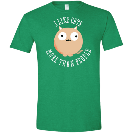 T-Shirts Heather Irish Green / M I Like Cats Men's Semi-Fitted Softstyle