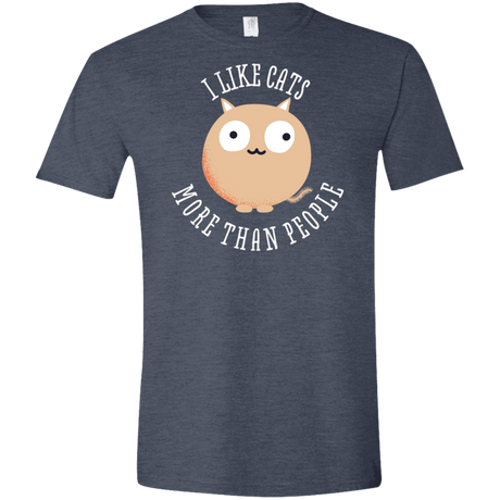 T-Shirts Heather Navy / S I Like Cats Men's Semi-Fitted Softstyle