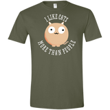 T-Shirts Military Green / S I Like Cats Men's Semi-Fitted Softstyle