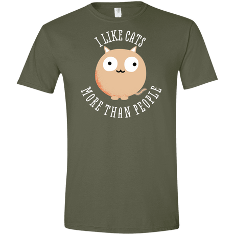 T-Shirts Military Green / S I Like Cats Men's Semi-Fitted Softstyle