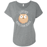 T-Shirts Premium Heather / X-Small I Like Cats Triblend Dolman Sleeve