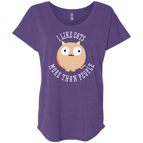 T-Shirts Purple Rush / X-Small I Like Cats Triblend Dolman Sleeve