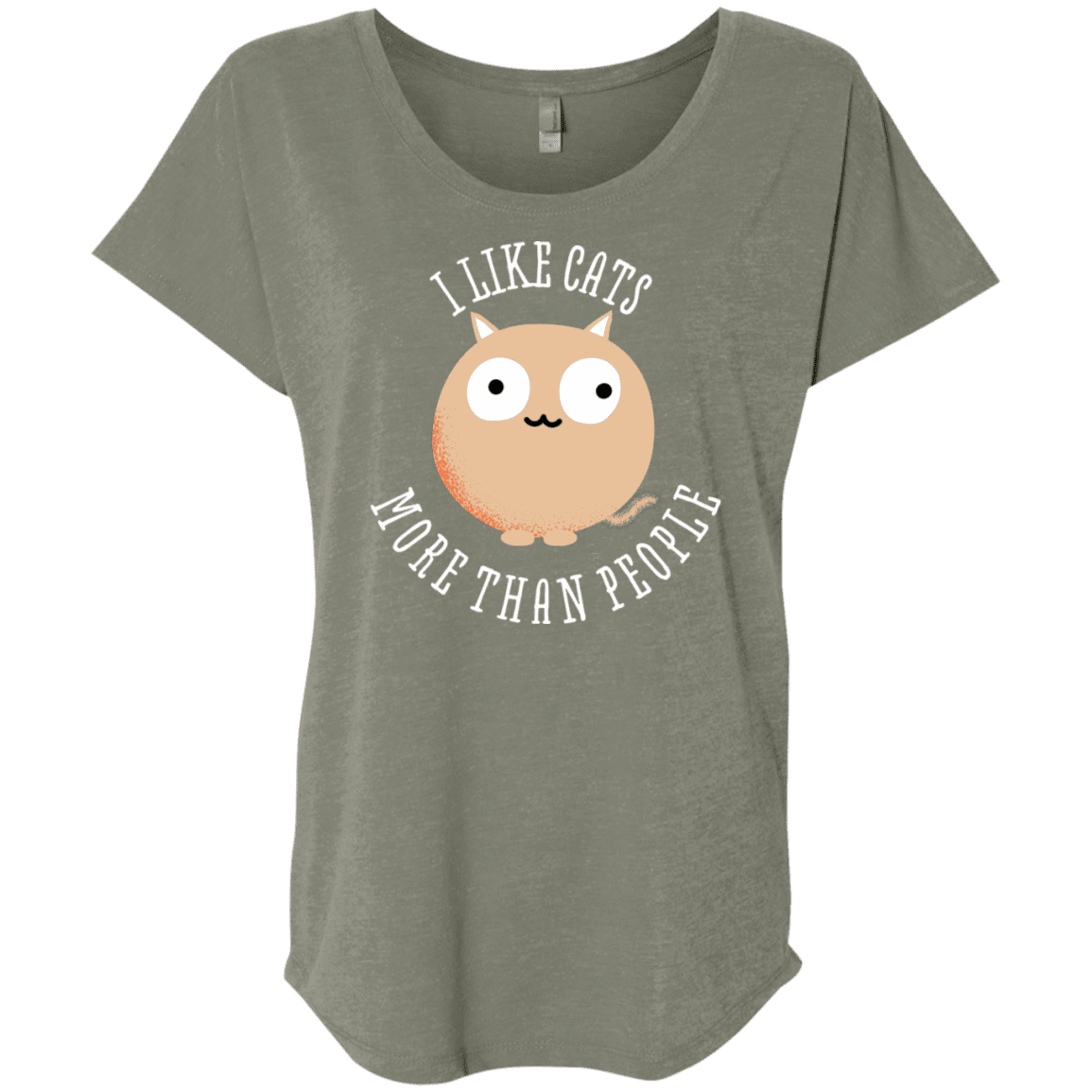 T-Shirts Venetian Grey / X-Small I Like Cats Triblend Dolman Sleeve