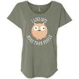 T-Shirts Venetian Grey / X-Small I Like Cats Triblend Dolman Sleeve