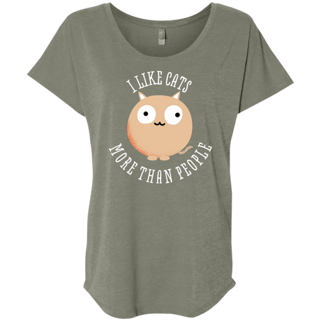 T-Shirts Venetian Grey / X-Small I Like Cats Triblend Dolman Sleeve