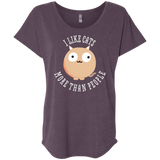 T-Shirts Vintage Purple / X-Small I Like Cats Triblend Dolman Sleeve