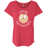 T-Shirts Vintage Red / X-Small I Like Cats Triblend Dolman Sleeve