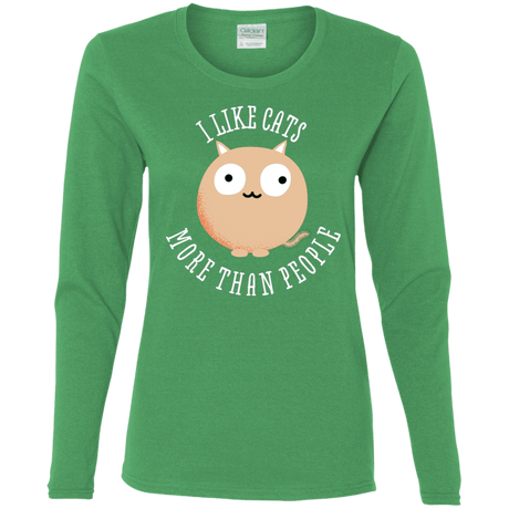 T-Shirts Irish Green / S I Like Cats Women's Long Sleeve T-Shirt