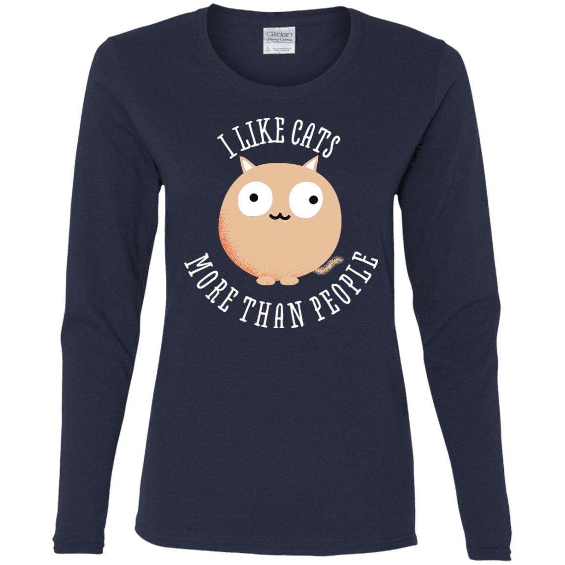 T-Shirts Navy / S I Like Cats Women's Long Sleeve T-Shirt