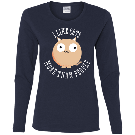 T-Shirts Navy / S I Like Cats Women's Long Sleeve T-Shirt