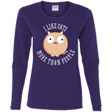 T-Shirts Purple / S I Like Cats Women's Long Sleeve T-Shirt