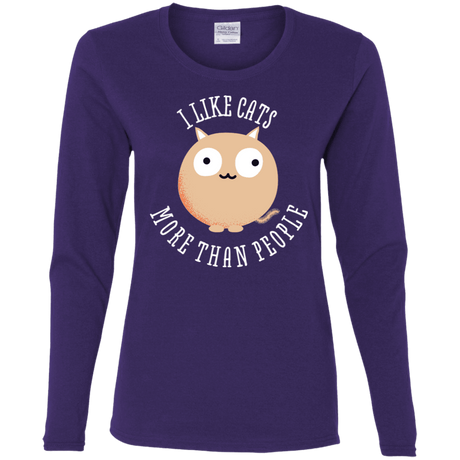 T-Shirts Purple / S I Like Cats Women's Long Sleeve T-Shirt