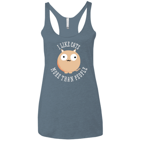 T-Shirts Indigo / X-Small I Like Cats Women's Triblend Racerback Tank