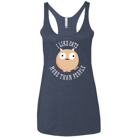 T-Shirts Vintage Navy / X-Small I Like Cats Women's Triblend Racerback Tank