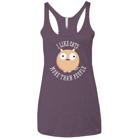 T-Shirts Vintage Purple / X-Small I Like Cats Women's Triblend Racerback Tank