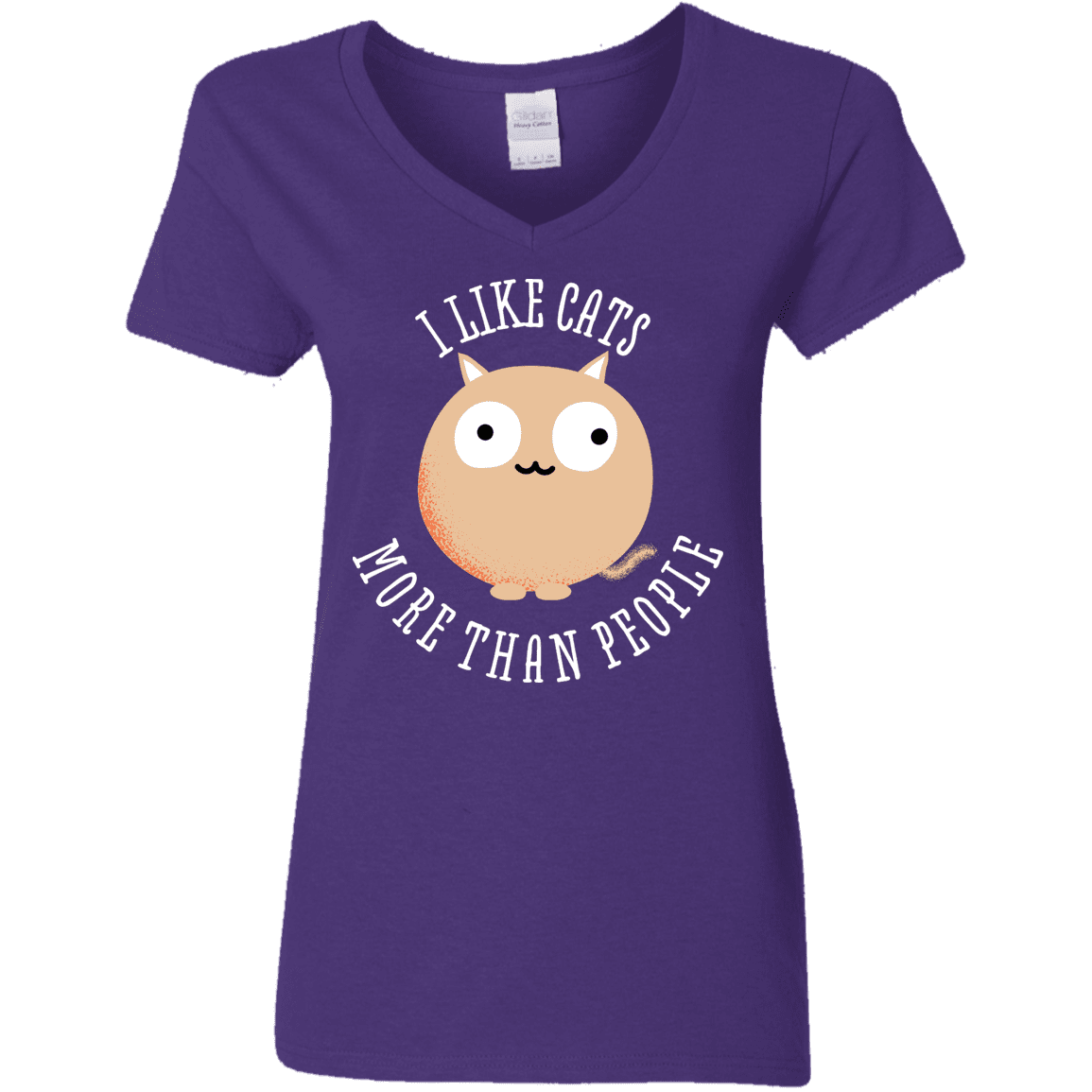 T-Shirts Purple / S I Like Cats Women's V-Neck T-Shirt