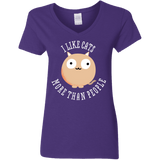 T-Shirts Purple / S I Like Cats Women's V-Neck T-Shirt