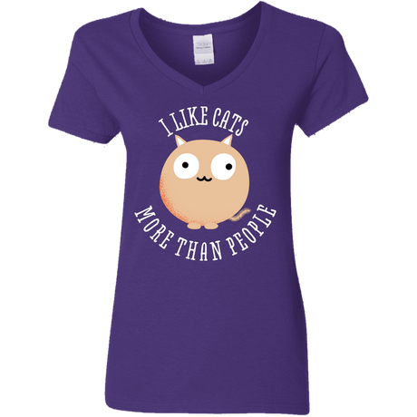 T-Shirts Purple / S I Like Cats Women's V-Neck T-Shirt