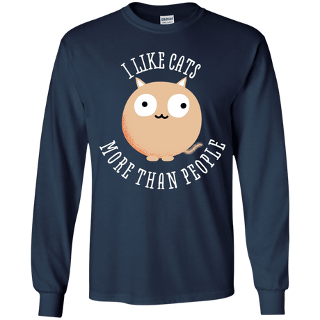 T-Shirts Navy / YS I Like Cats Youth Long Sleeve T-Shirt