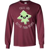 T-Shirts Maroon / S I Like Trees Men's Long Sleeve T-Shirt