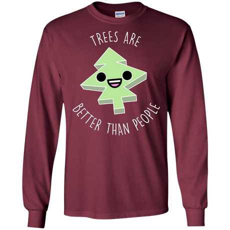 T-Shirts Maroon / S I Like Trees Men's Long Sleeve T-Shirt