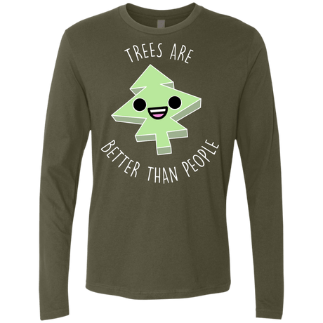 T-Shirts Military Green / S I Like Trees Men's Premium Long Sleeve