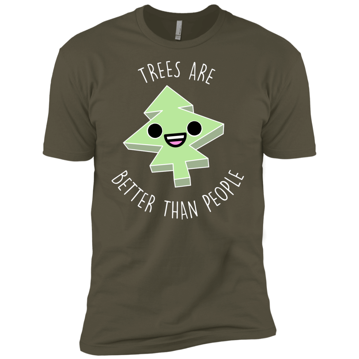 T-Shirts Military Green / X-Small I Like Trees Men's Premium T-Shirt