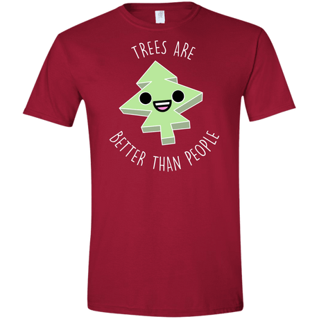 T-Shirts Cardinal Red / S I Like Trees Men's Semi-Fitted Softstyle