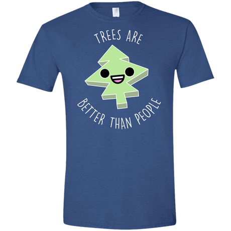 T-Shirts Heather Royal / X-Small I Like Trees Men's Semi-Fitted Softstyle
