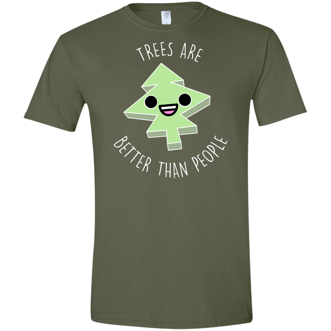 T-Shirts Military Green / S I Like Trees Men's Semi-Fitted Softstyle
