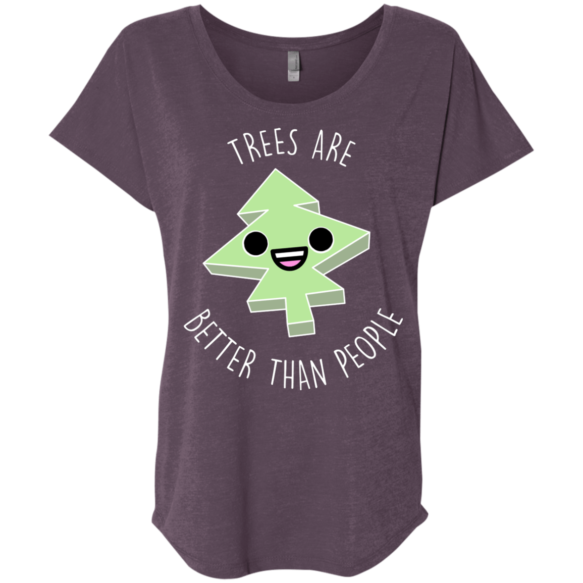 T-Shirts Vintage Purple / X-Small I Like Trees Triblend Dolman Sleeve