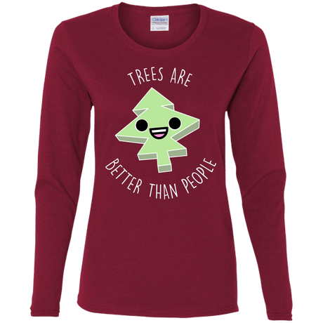 T-Shirts Cardinal / S I Like Trees Women's Long Sleeve T-Shirt