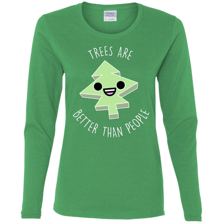 T-Shirts Irish Green / S I Like Trees Women's Long Sleeve T-Shirt