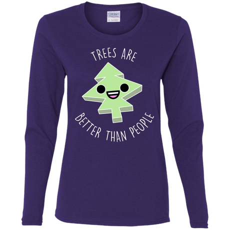 T-Shirts Purple / S I Like Trees Women's Long Sleeve T-Shirt