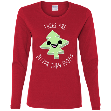 T-Shirts Red / S I Like Trees Women's Long Sleeve T-Shirt