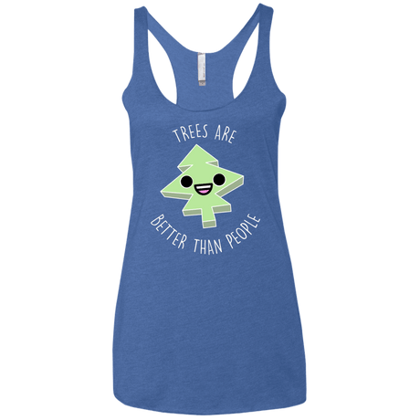 T-Shirts Vintage Royal / X-Small I Like Trees Women's Triblend Racerback Tank