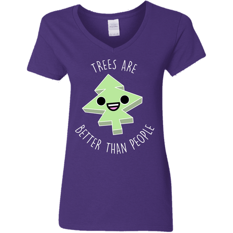 T-Shirts Purple / S I Like Trees Women's V-Neck T-Shirt