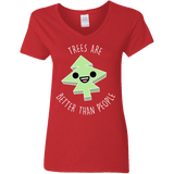 T-Shirts Red / S I Like Trees Women's V-Neck T-Shirt