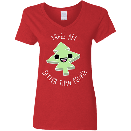 T-Shirts Red / S I Like Trees Women's V-Neck T-Shirt