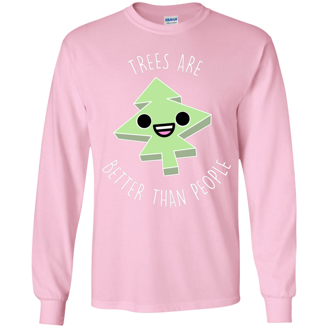 T-Shirts Light Pink / YS I Like Trees Youth Long Sleeve T-Shirt
