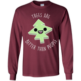 T-Shirts Maroon / YS I Like Trees Youth Long Sleeve T-Shirt