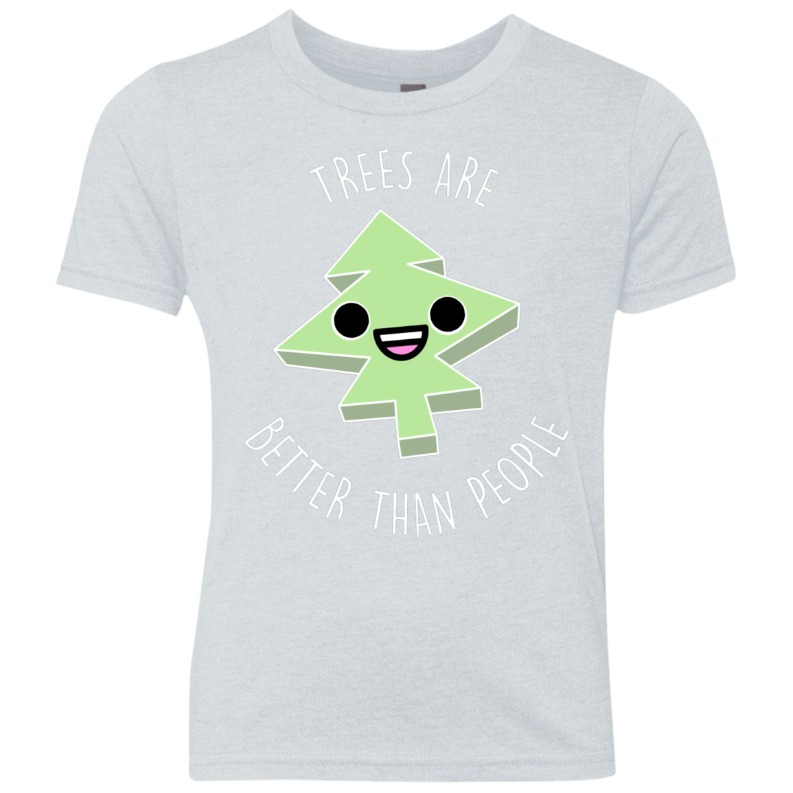 T-Shirts Heather White / YXS I Like Trees Youth Triblend T-Shirt