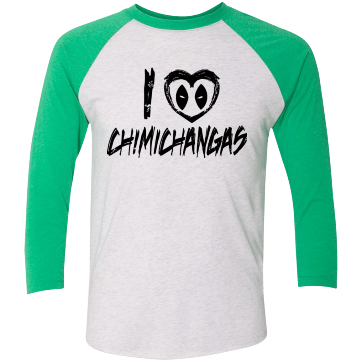 T-Shirts Heather White/Envy / X-Small I Love Chimichangas Men's Triblend 3/4 Sleeve
