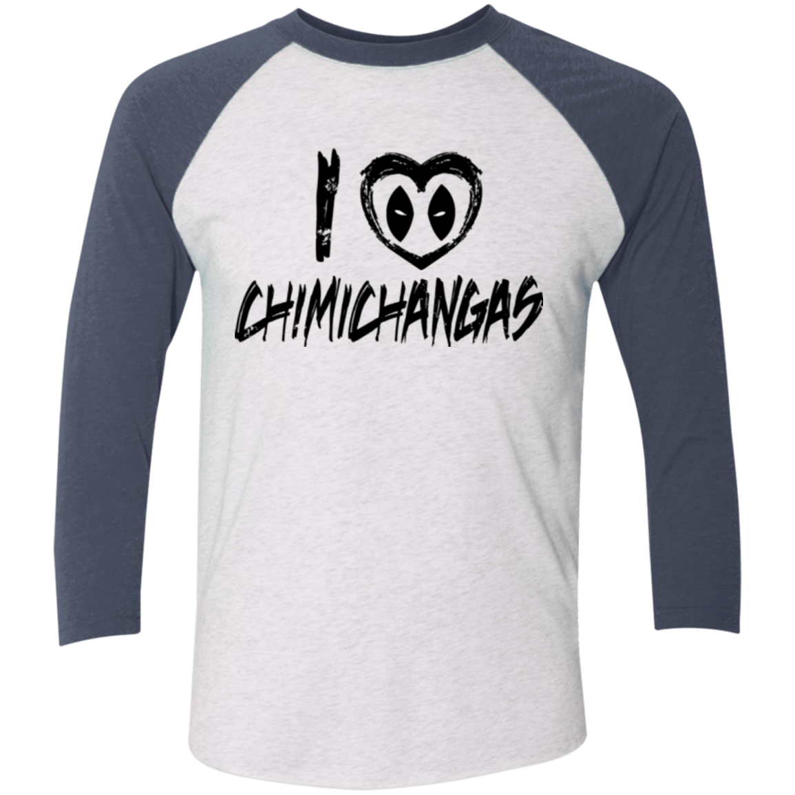 T-Shirts Heather White/Indigo / X-Small I Love Chimichangas Men's Triblend 3/4 Sleeve