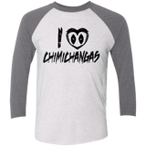 T-Shirts Heather White/Premium Heather / X-Small I Love Chimichangas Men's Triblend 3/4 Sleeve