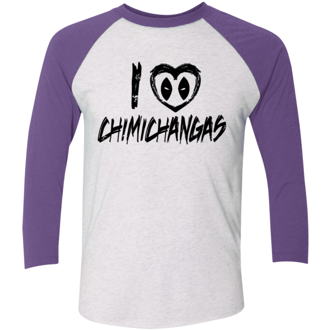 T-Shirts Heather White/Purple Rush / X-Small I Love Chimichangas Men's Triblend 3/4 Sleeve