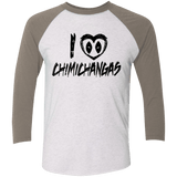 T-Shirts Heather White/Vintage Grey / X-Small I Love Chimichangas Men's Triblend 3/4 Sleeve